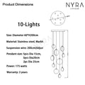 Modern Marble Crystal LED Long Pendant Lights for Living Rooms