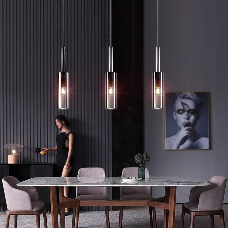Elegant Lyrian Copper And Crystal Nordic Pendant Lights Set