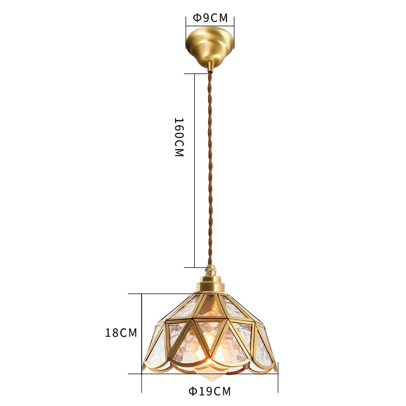 Kairoa Pendant Lamps Japanese Vintage Glass and Copper