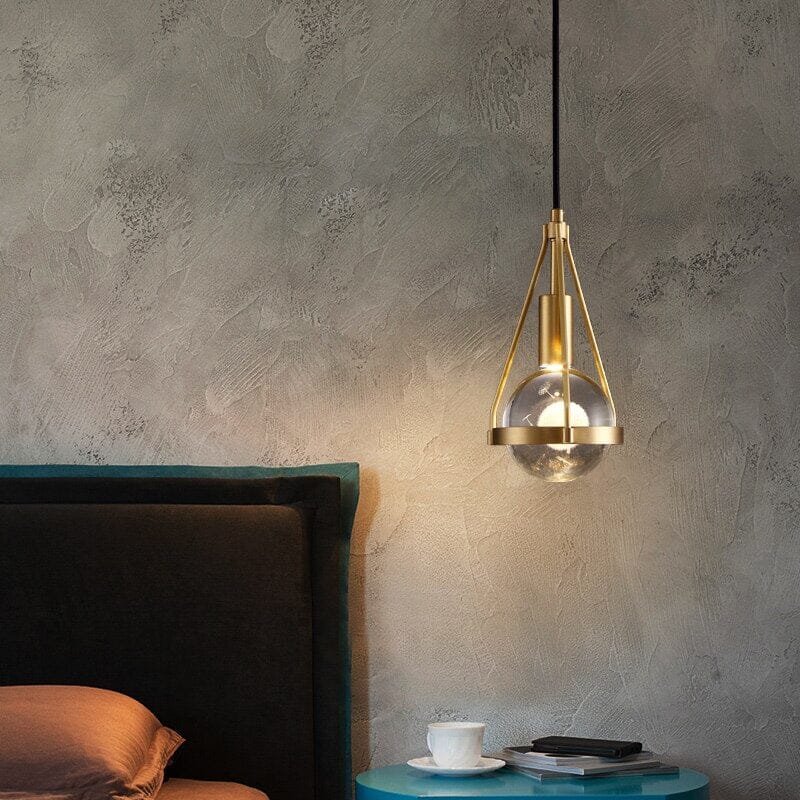 Astraea Nordic Gold Pendant Lights with Dandelion Glow