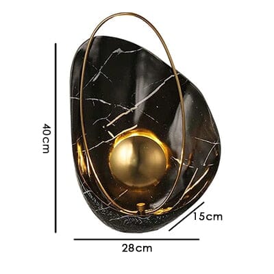 Luxurious Faux Marble Wall Lamp With Geometric Shell Pattern