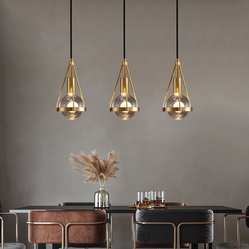 Astraea Nordic Gold Pendant Lights with Dandelion Glow