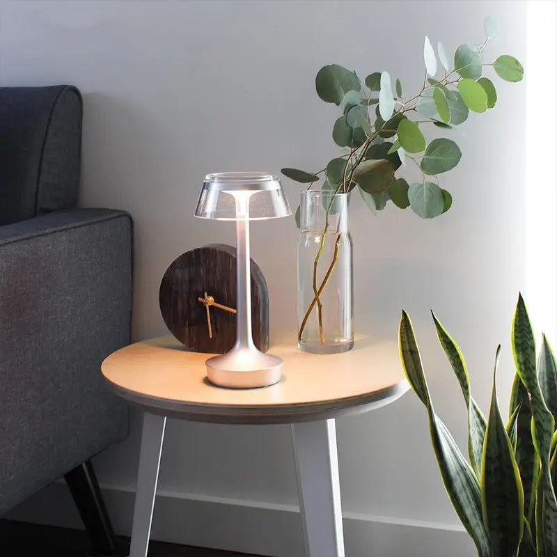 LuxeAura Crystal Touch Table Lamp With Rechargeable Glow