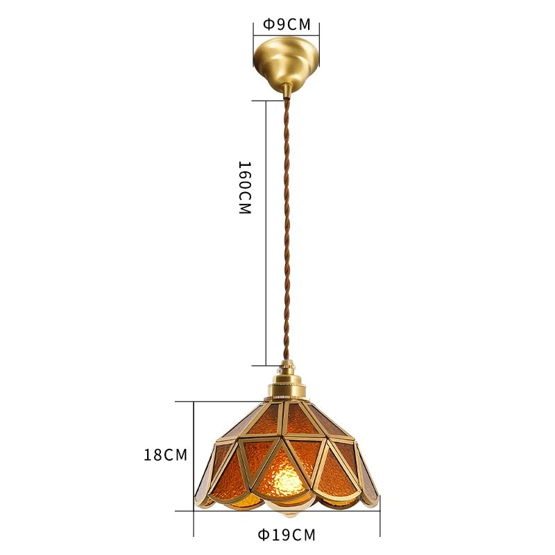 Kairoa Pendant Lamps Japanese Vintage Glass and Copper