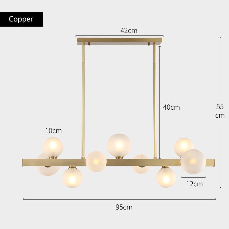 Lorien Copper Beam Pendant Light With Matte Glass Finish