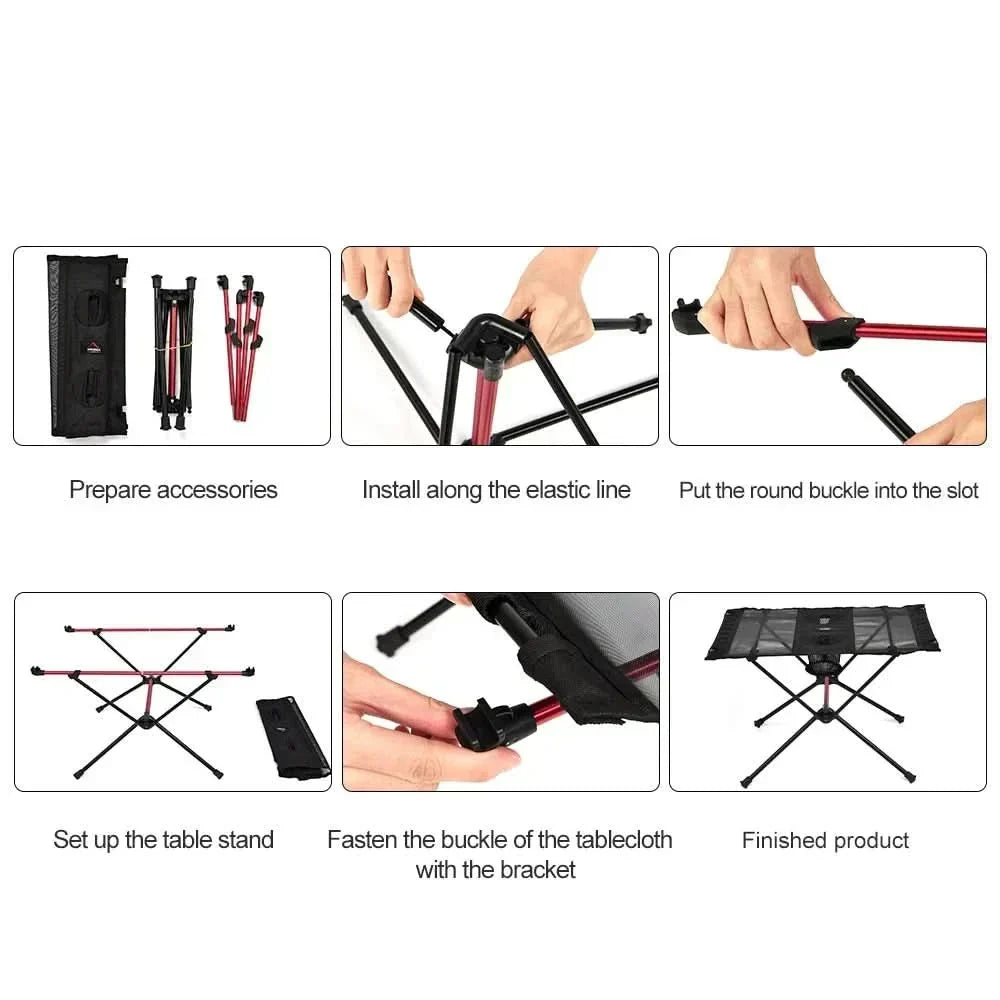 Masă de camping pliabilă din aluminiu TrailSphere — Cadru pliabil de 2.5kg