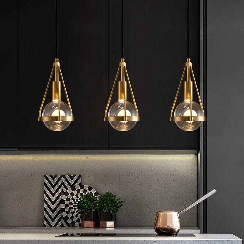 Astraea Nordic Gold Pendant Lights with Dandelion Glow