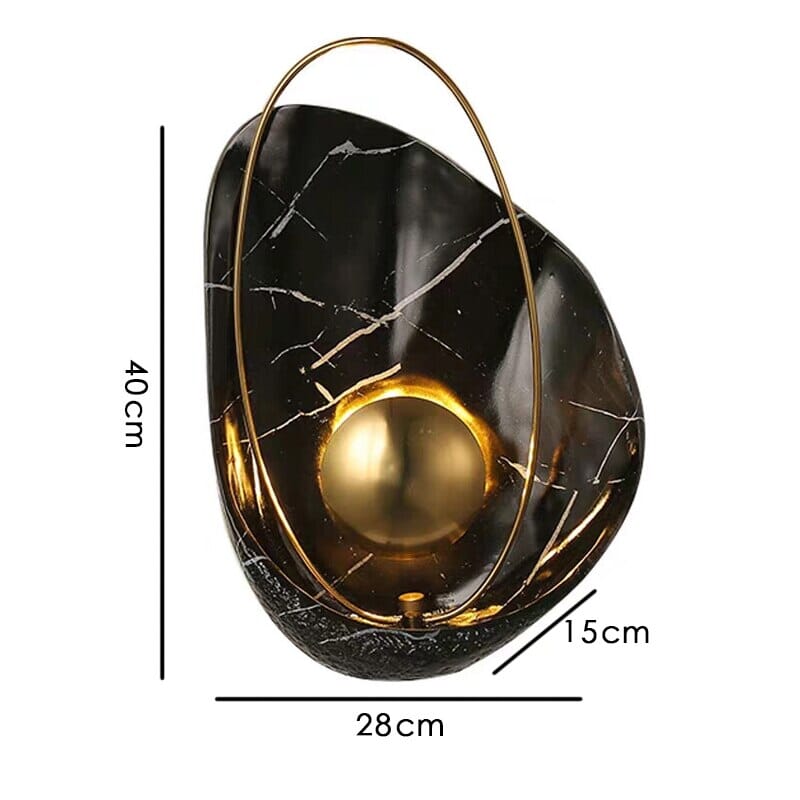 Luxurious Faux Marble Wall Lamp With Geometric Shell Pattern