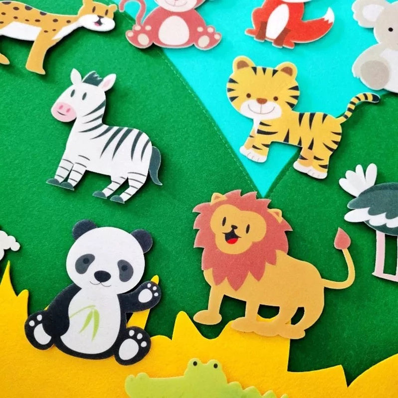 Interactieve vilten dierenversiering voor kinderen — creatief speelplezier