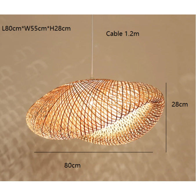 Novari Weave Pendant Light With Hand Knitted Bamboo Detailing