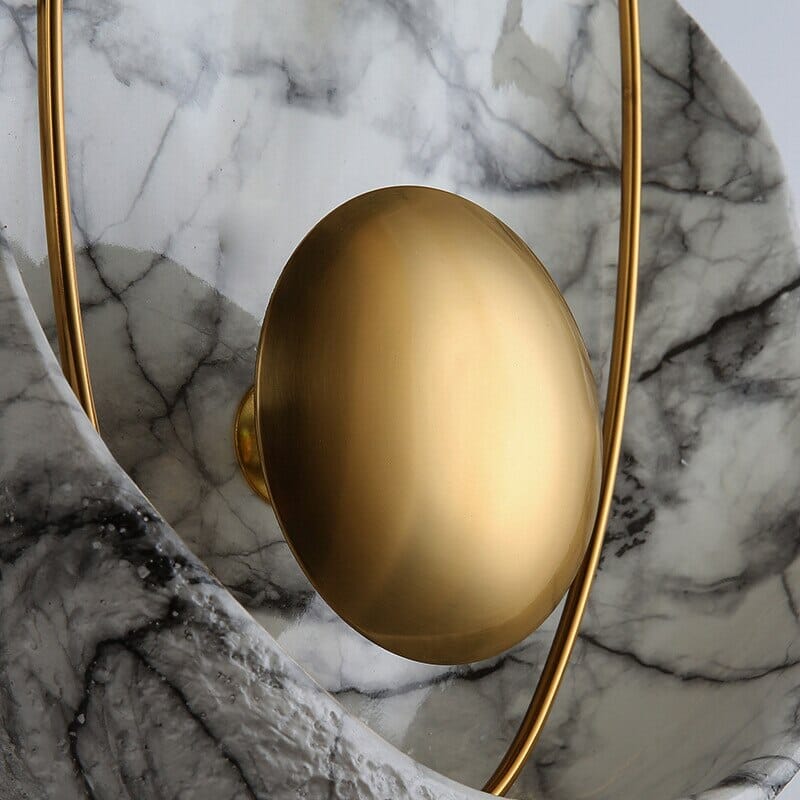 Luxurious Faux Marble Wall Lamp With Geometric Shell Pattern