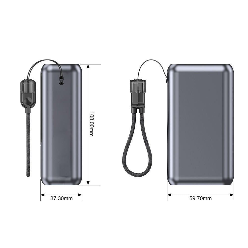 10000mAh powerbank med digital visning og rask USB-lading | Ventumra
