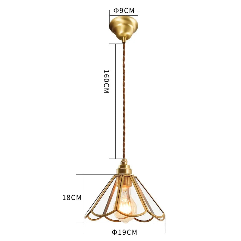 Kairoa Pendant Lamps Japanese Vintage Glass and Copper