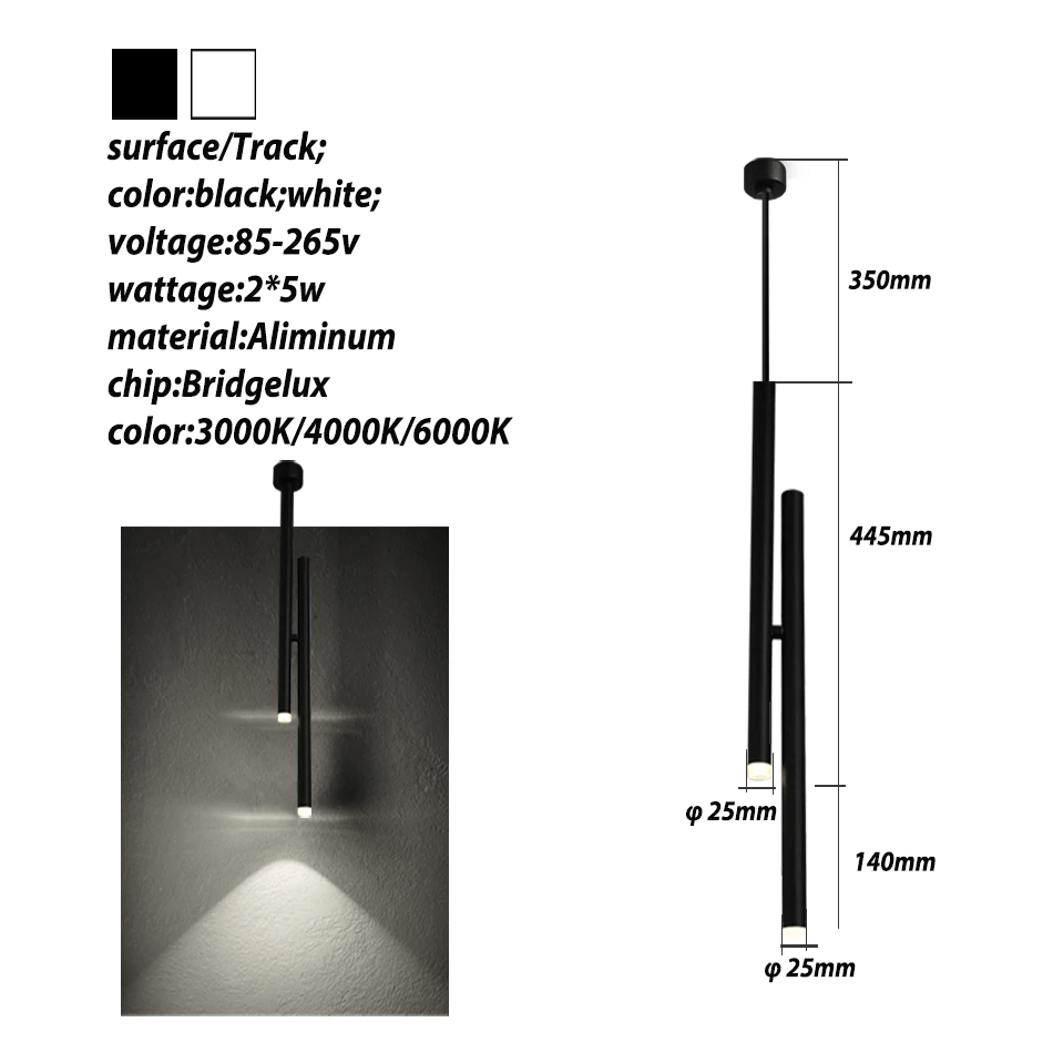 AstraArc Hanging Tube Pendant Light for Modern Interiors