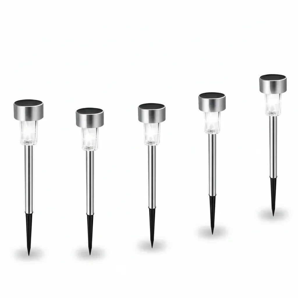 Solar-LED-Gartenlampe — Wetterfest, energieeffizient, integrierter Lichtsensor