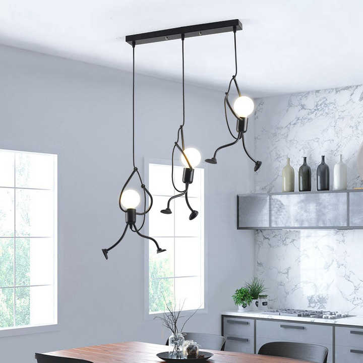 JoyGlimmer Doll Shaped Pendant Light Retro Style Decor
