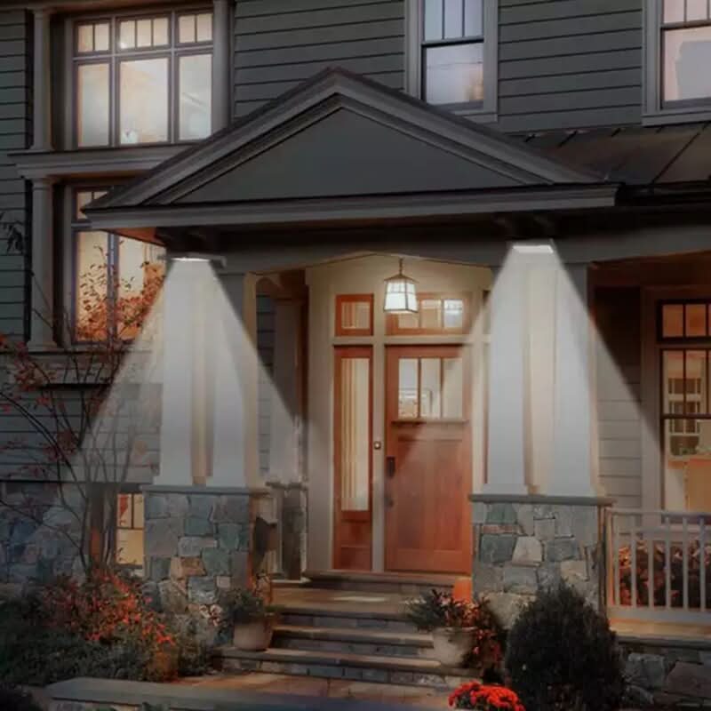 Faretto LED solare NovaGlow — Luce di sicurezza per esterni, sensore di movimento, telecomando