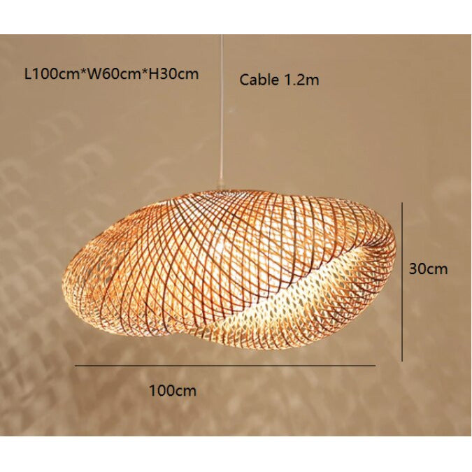Novari Weave Pendant Light With Hand Knitted Bamboo Detailing
