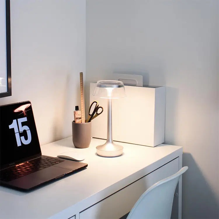 LuxeAura Crystal Touch Table Lamp With Rechargeable Glow
