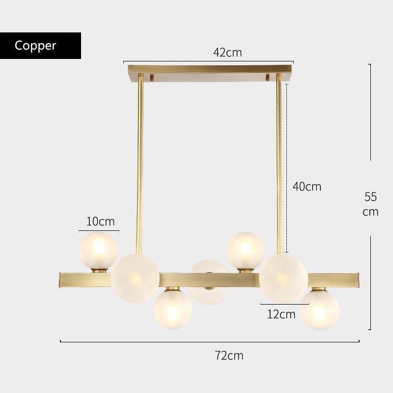 Lorien Copper Beam Pendant Light With Matte Glass Finish