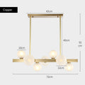 Lorien Copper Beam Pendant Light With Matte Glass Finish