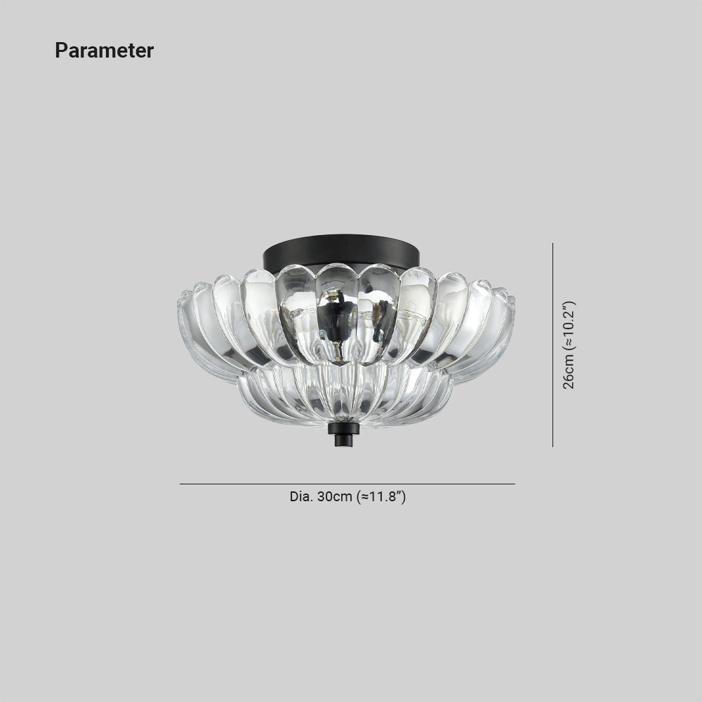 Arisha Modern Umbrella Glass Flush Mount Ceiling Light | ventumra