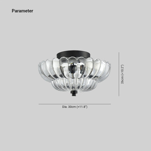 Arisha Modern Umbrella Glass Flush Mount Ceiling Light | ventumra
