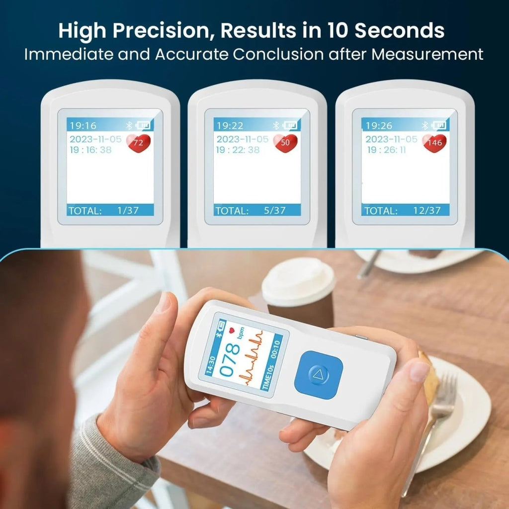 PulseTrack Bluetooth Electrocardiogram Device — Handheld Wireless App Sync