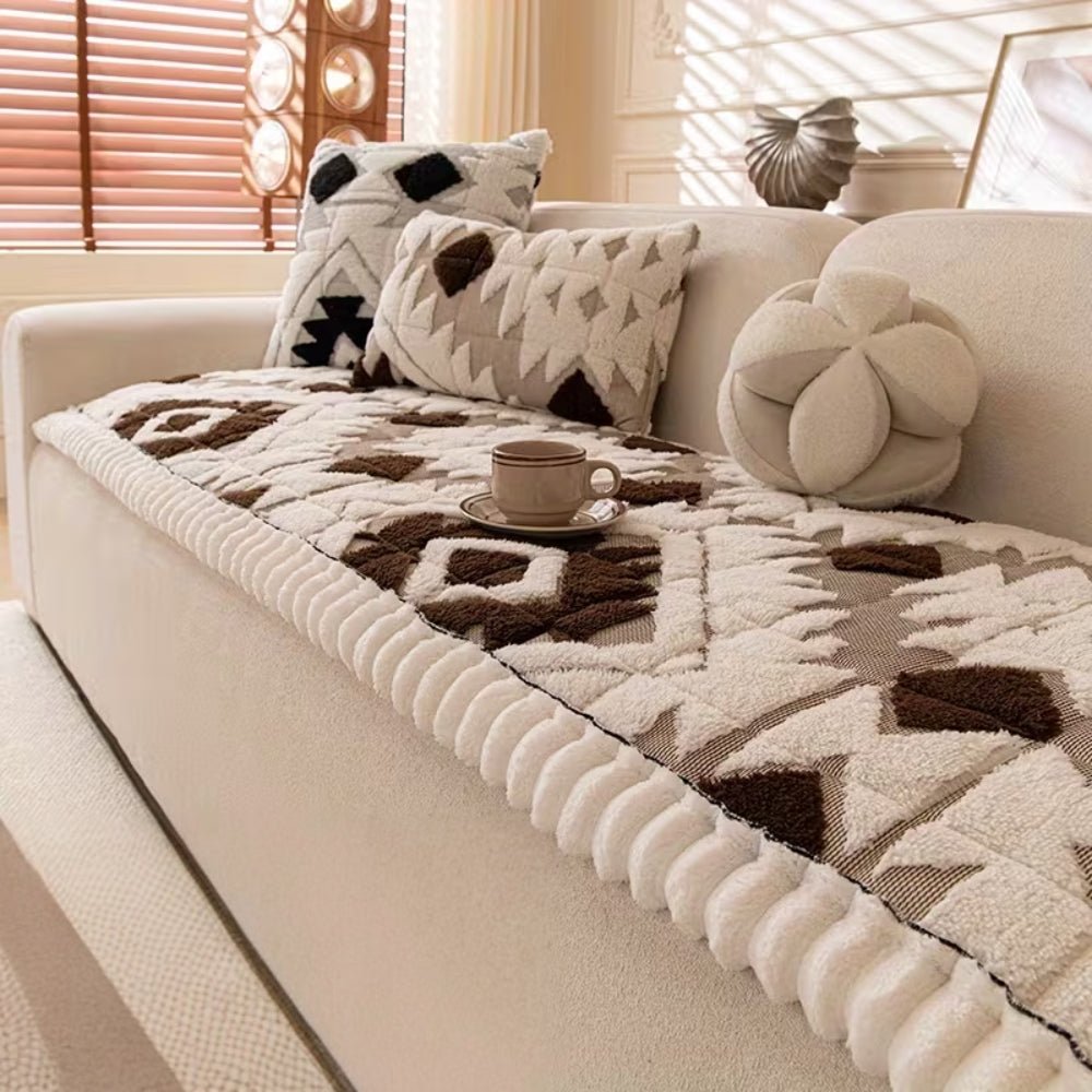 CozyNest Plush Quilted Sofa Cover — Elevated Cushioning, Shift-Resistant Design