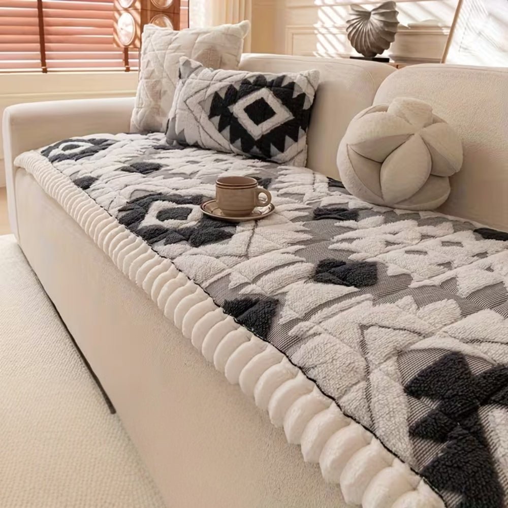 CozyNest Plush Quilted Sofa Cover — Elevated Cushioning, Shift-Resistant Design