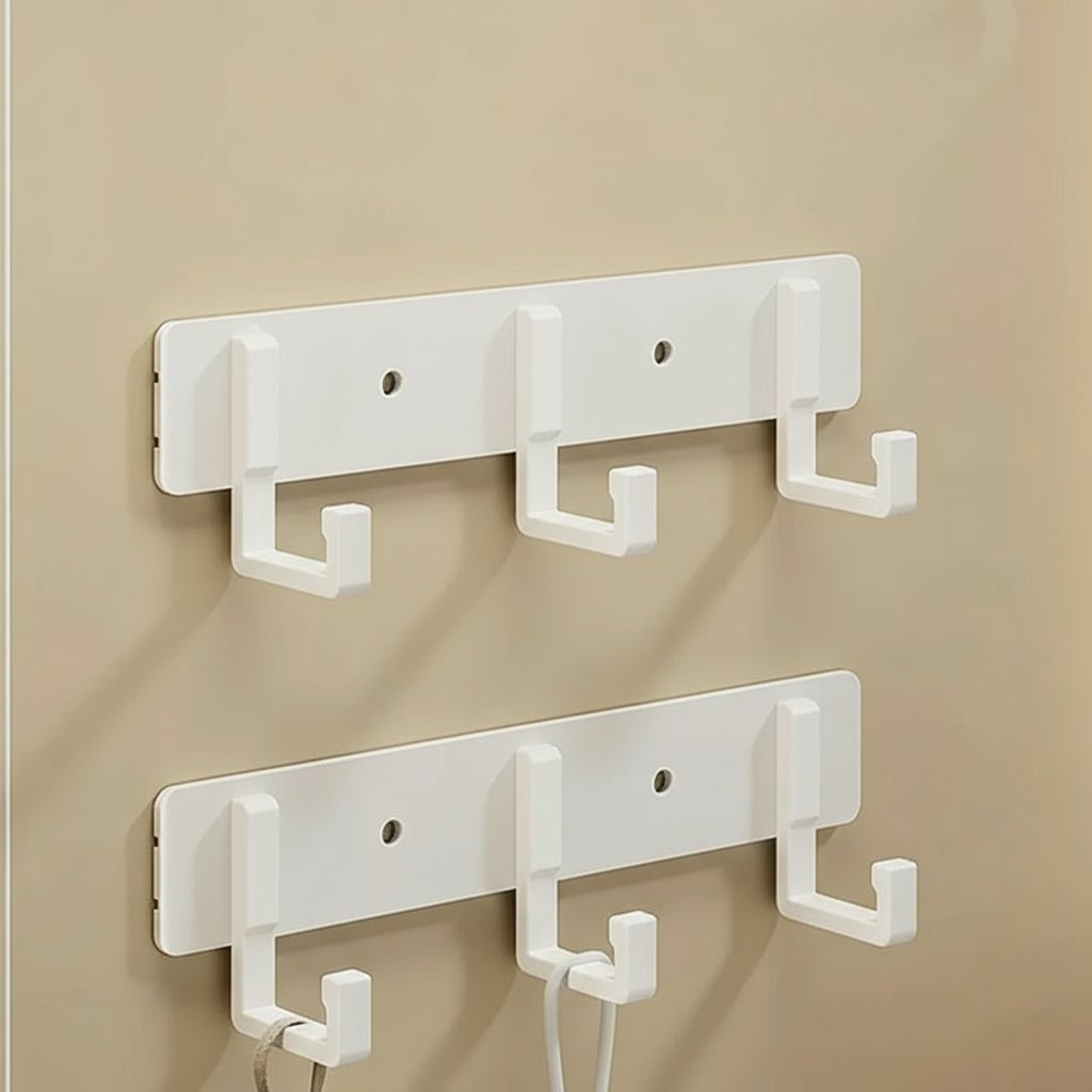 Wall Mounted Coat Rack — Stable Black Hooks, Heavy Duty Bracket