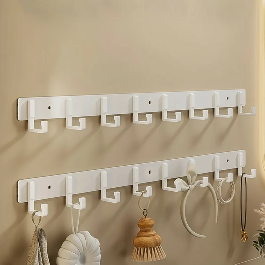 Wall Mounted Coat Rack — Stable Black Hooks, Heavy Duty Bracket