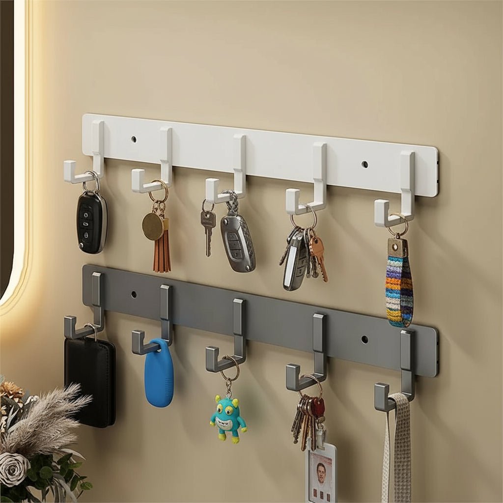 Wall Mounted Coat Rack — Stable Black Hooks, Heavy Duty Bracket