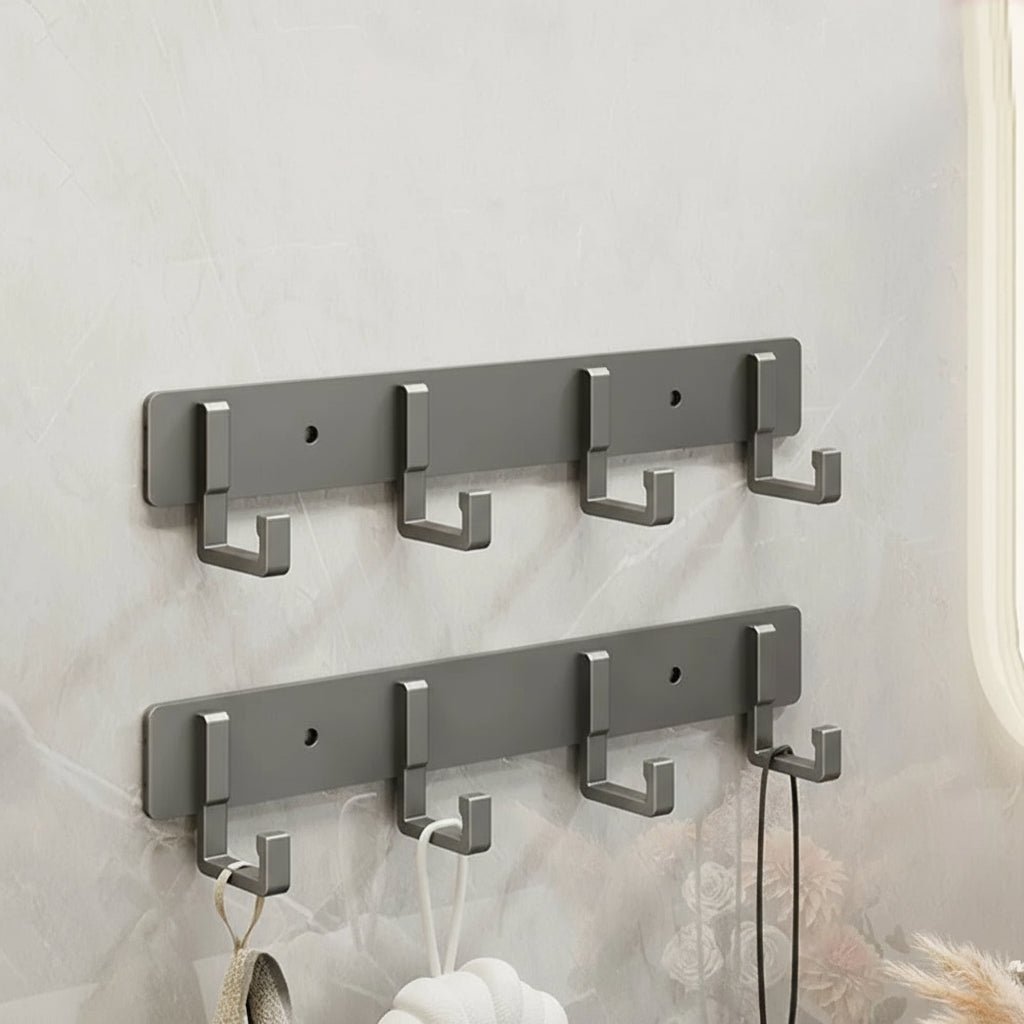 Wall Mounted Coat Rack — Stable Black Hooks, Heavy Duty Bracket