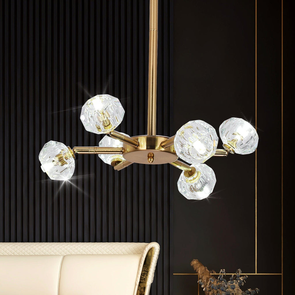 NovaLume Crystal LED Pendant Light With Metal Frame