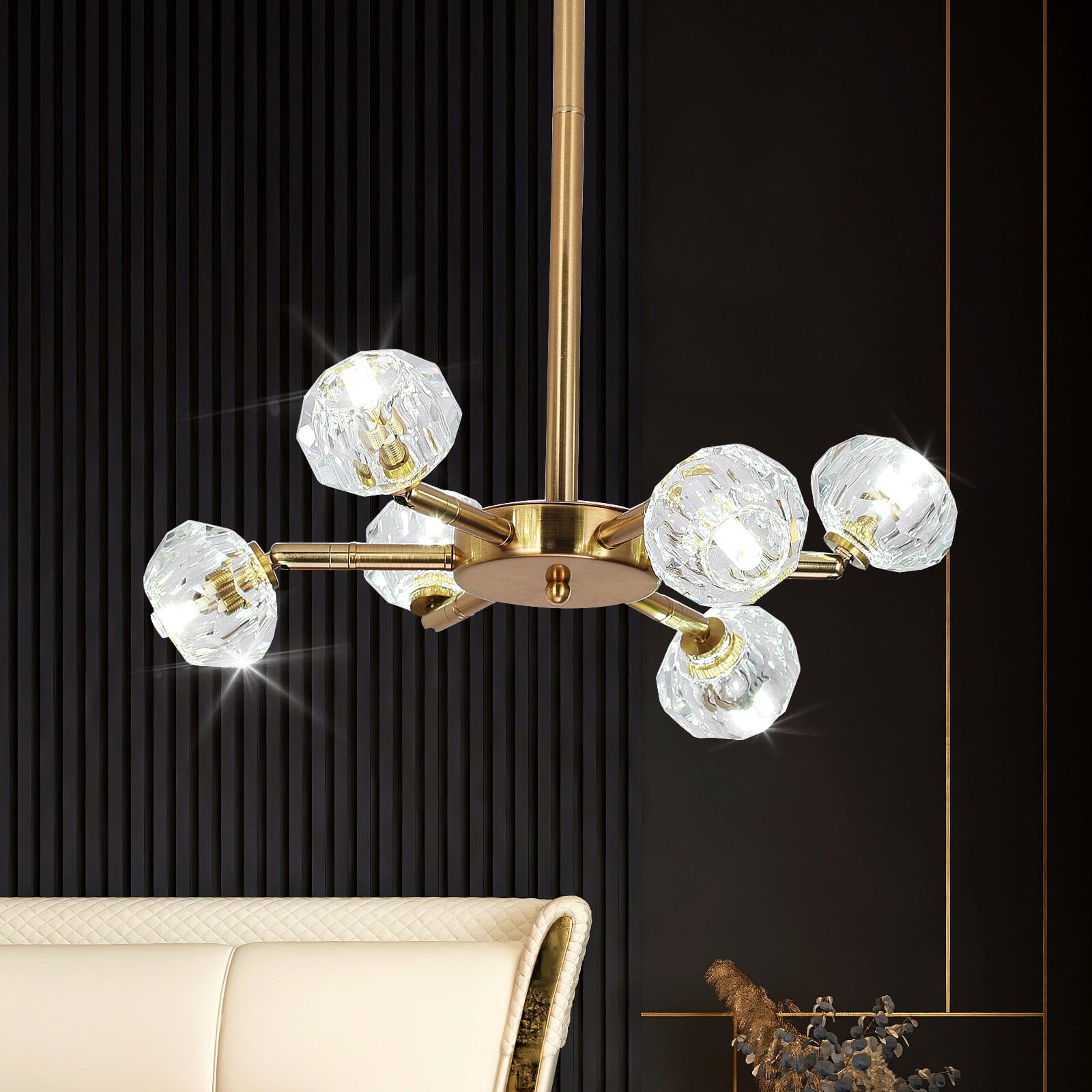 NovaLume Crystal LED Pendant Light With Metal Frame