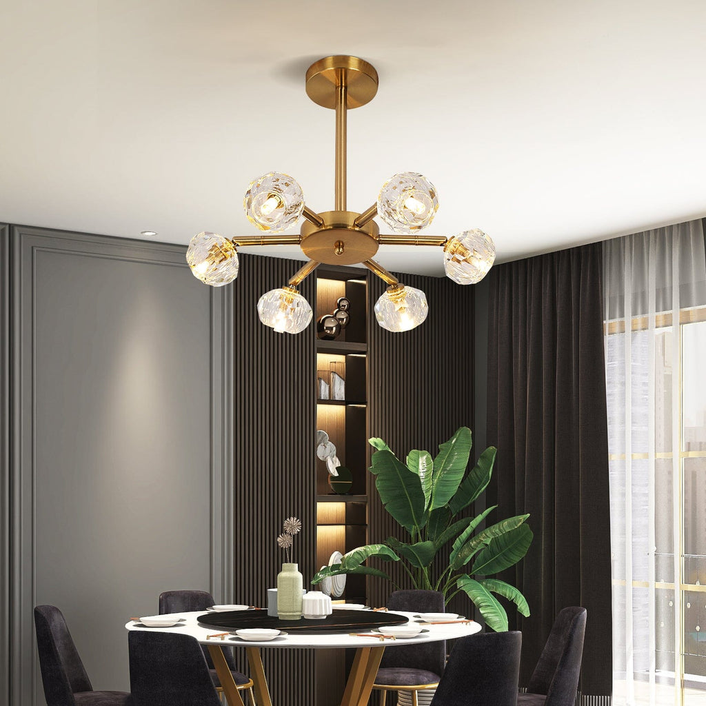 NovaLume Crystal LED Pendant Light With Metal Frame
