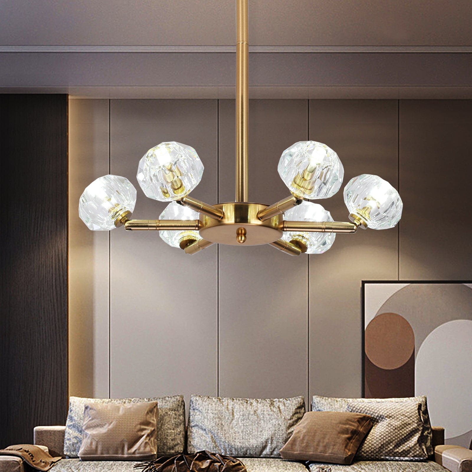 NovaLume Crystal LED Pendant Light With Metal Frame
