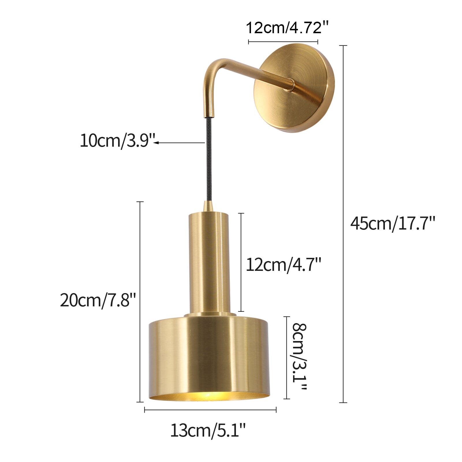 Solara Gold Adjustable Wall Lamp for Modern Living Spaces