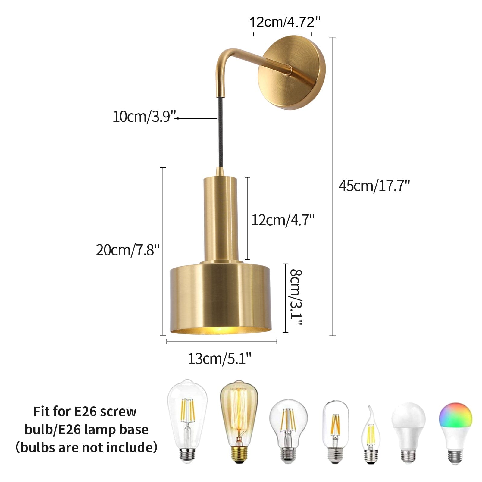 Solara Gold Adjustable Wall Lamp for Modern Living Spaces