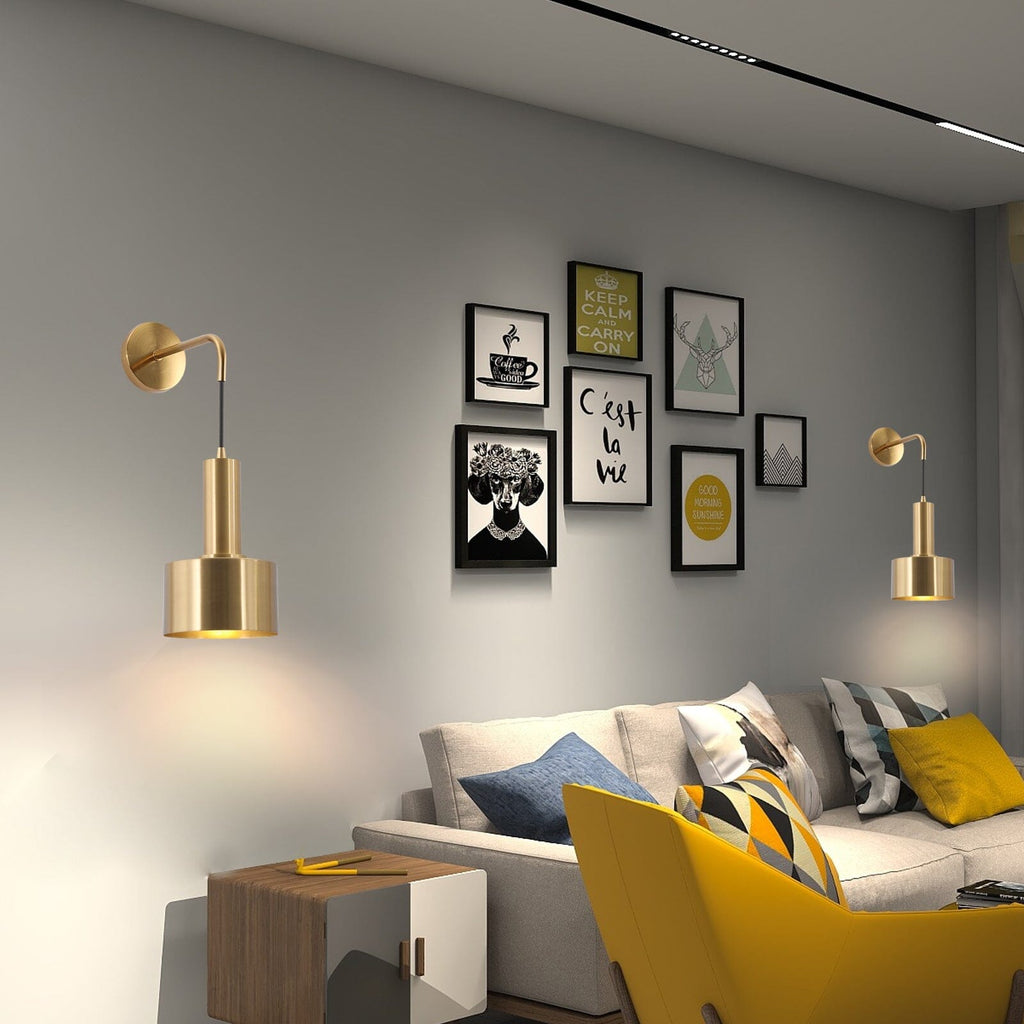 Solara Gold Adjustable Wall Lamp for Modern Living Spaces