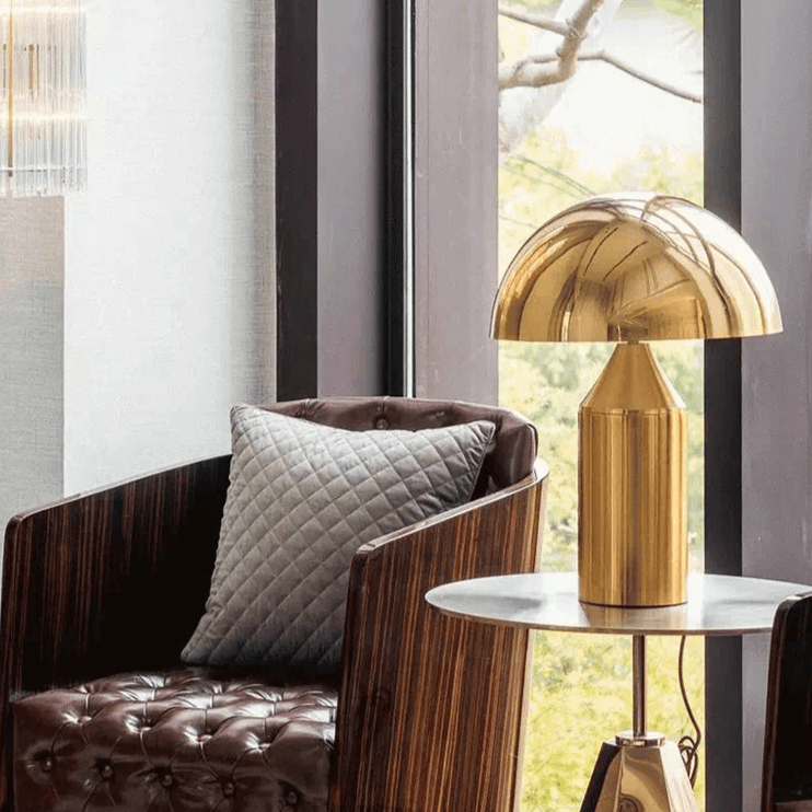 Aurex Table Lamp in Nordic Mushroom Style Black White Gold