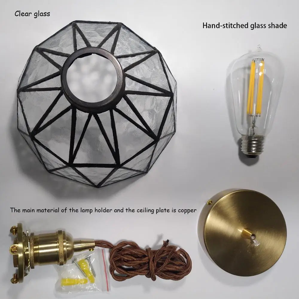 Vera Dome Glass Pendant Lights Vintage Loft Style Decor