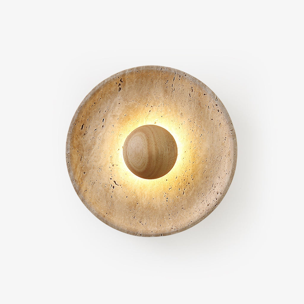 Aveny Sun Travertine Wall Lamp - Neutralighting