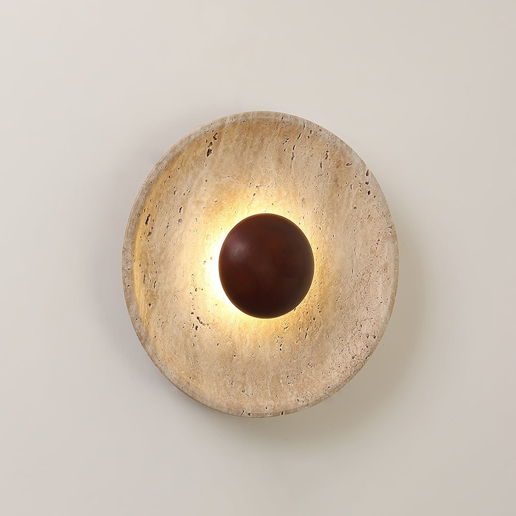 Aveny Sun Travertine Wall Lamp | ventumra