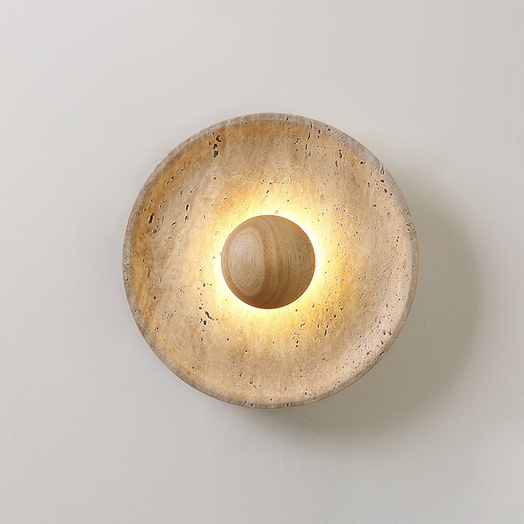 Aveny Sun Travertine Wall Lamp | ventumra