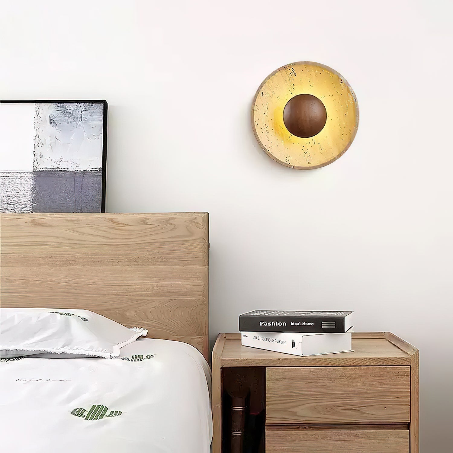 Aveny Sun Travertine Wall Lamp | ventumra