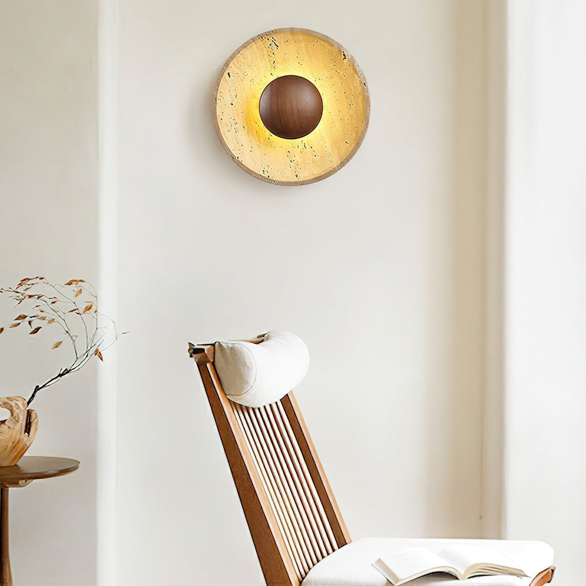Aveny Sun Travertine Wall Lamp | ventumra