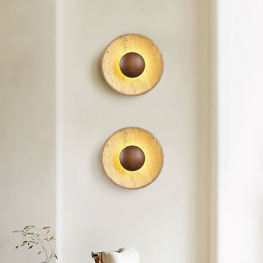 Aveny Sun Travertine Wall Lamp | ventumra