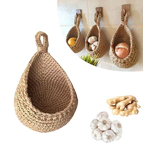 LoomNest Open-Weave Hanging Jute Basket — Wall Mounted Design